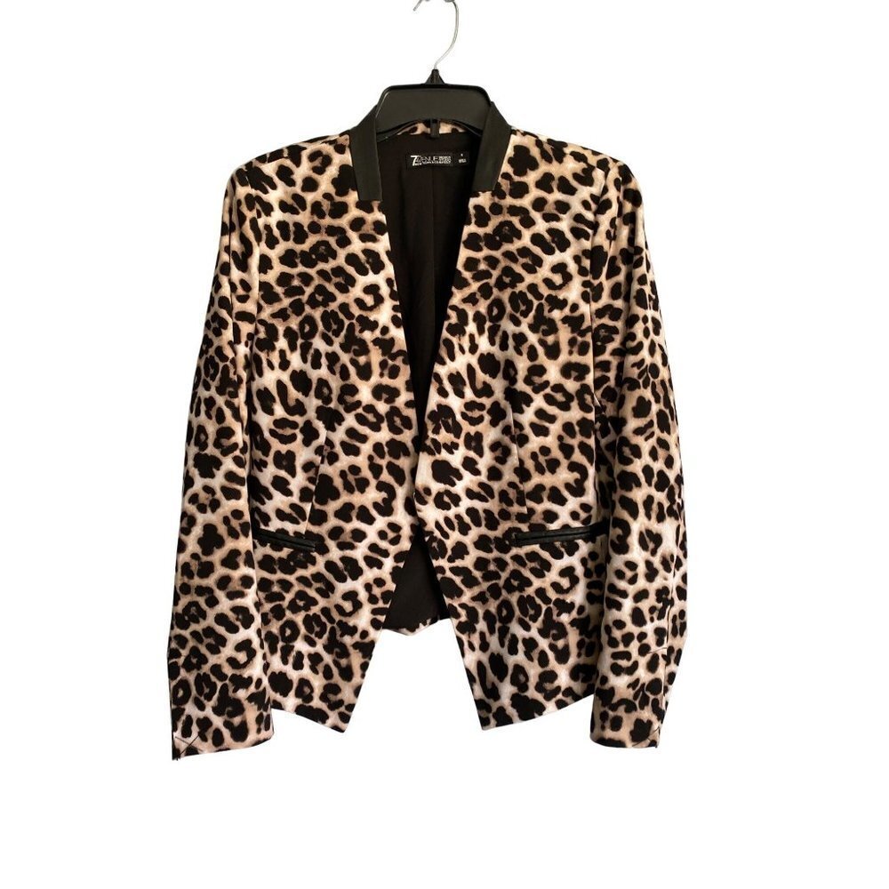 NEW YORK & CO. 7TH AVENUE DESIGN STUDIO ANIMAL PRINT SUIT JACKET SZ 6